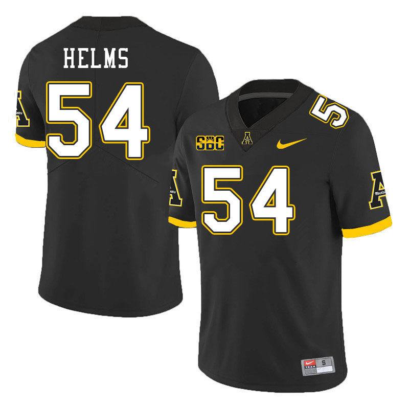 Men #54 Isaiah Helms Appalachian State Mountaineers College Football Jerseys Stitched Sale-Black